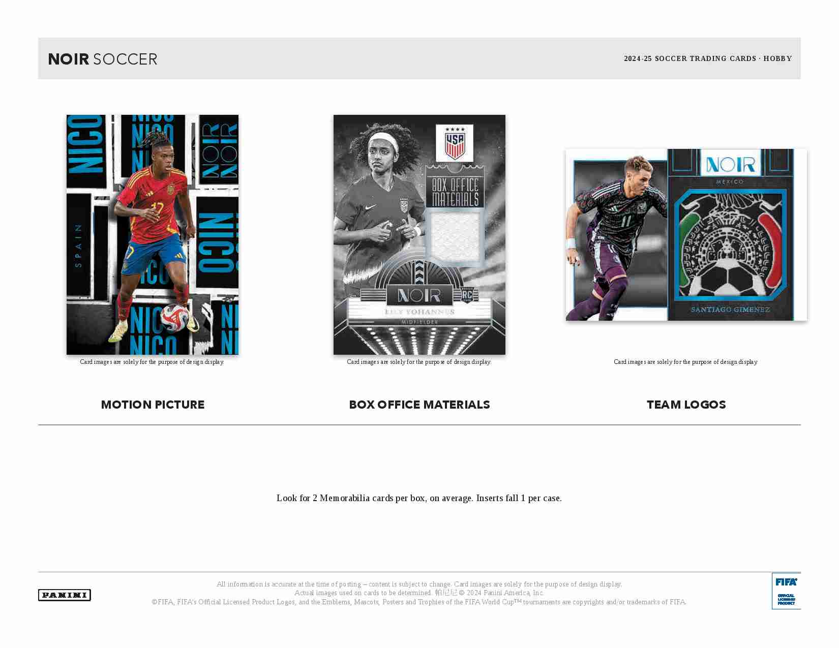 2024-25 Panini NOIR Soccer Hobby Box