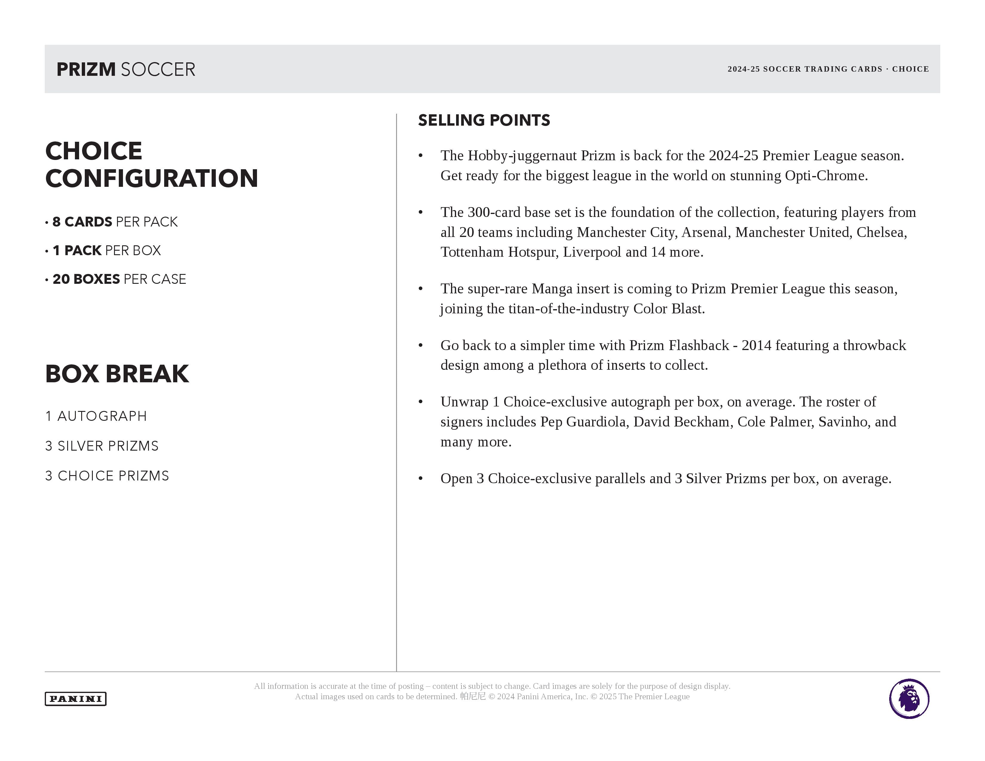 2024-25 Panini Prizm Premier League Soccer Choice Box
