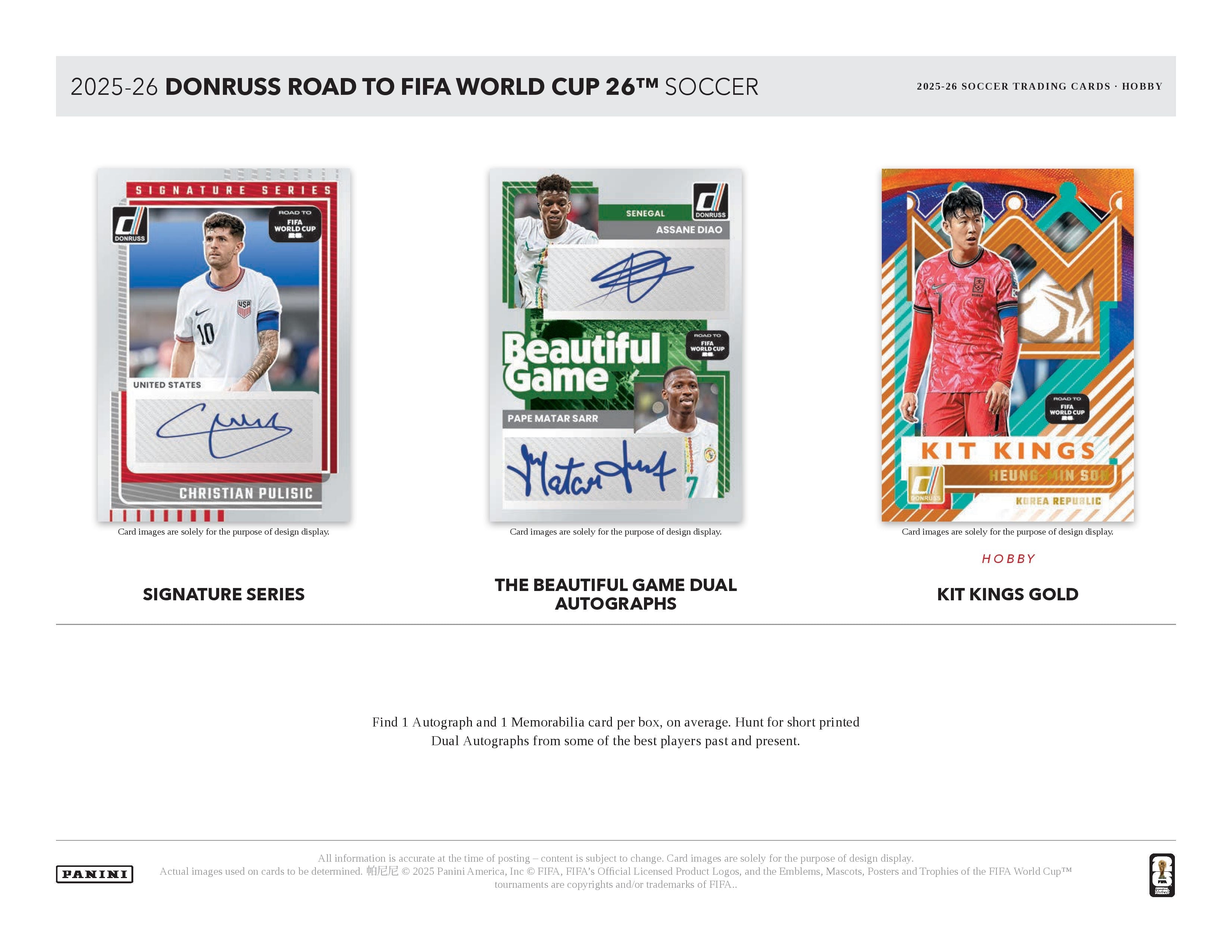 2025-26 Panini Donruss Road to World Cup Soccer Hobby Box (Pre Order)
