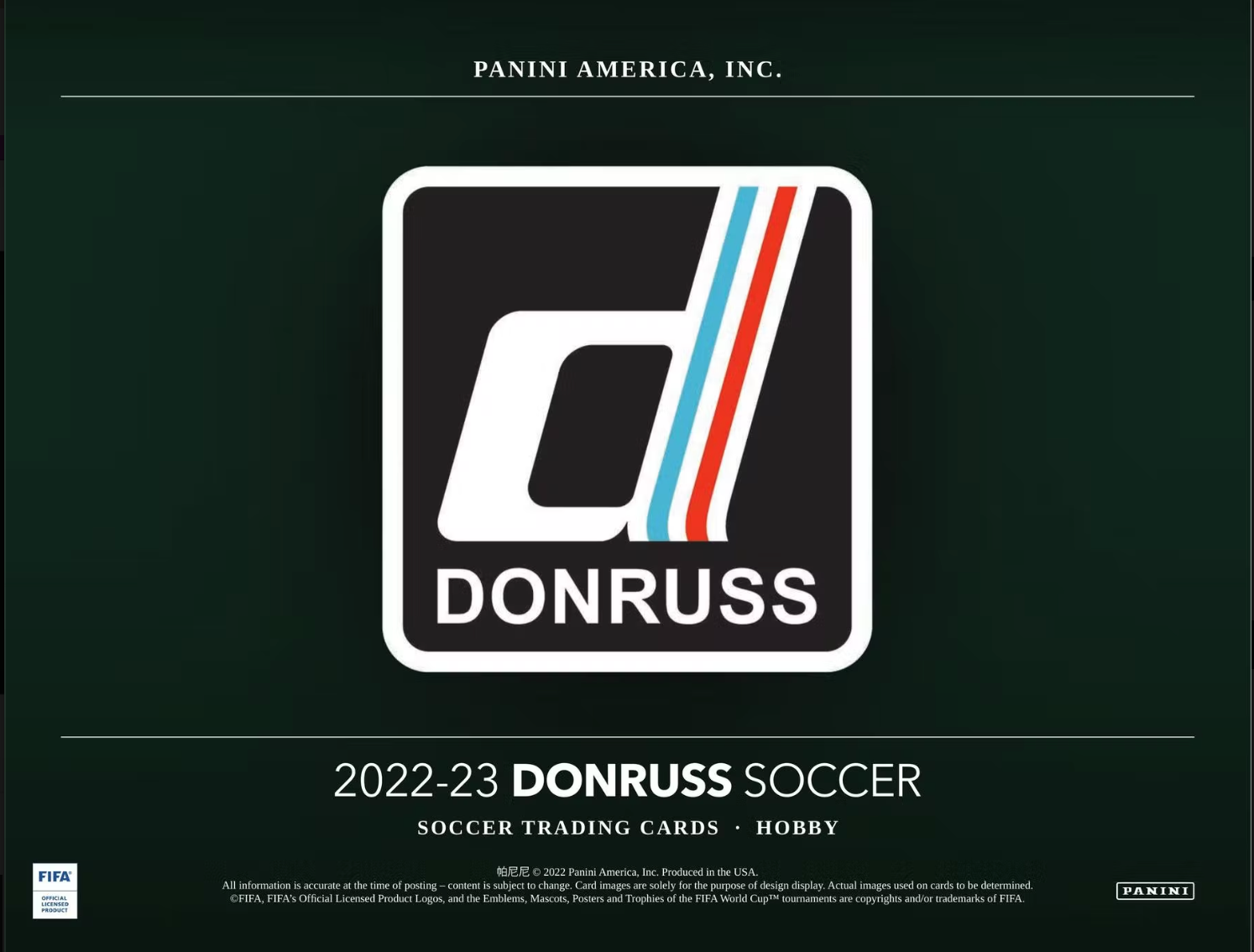 2022-23 Panini Donruss FIFA Soccer Hobby Box