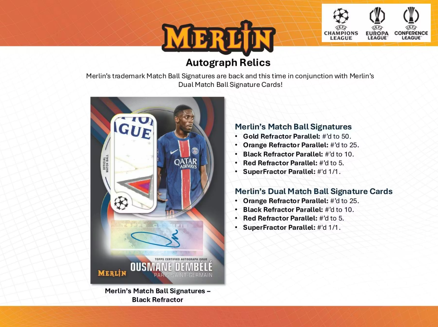2024-25 Topps Chrome Merlin UEFA Club Competitions Soccer Hobby Box