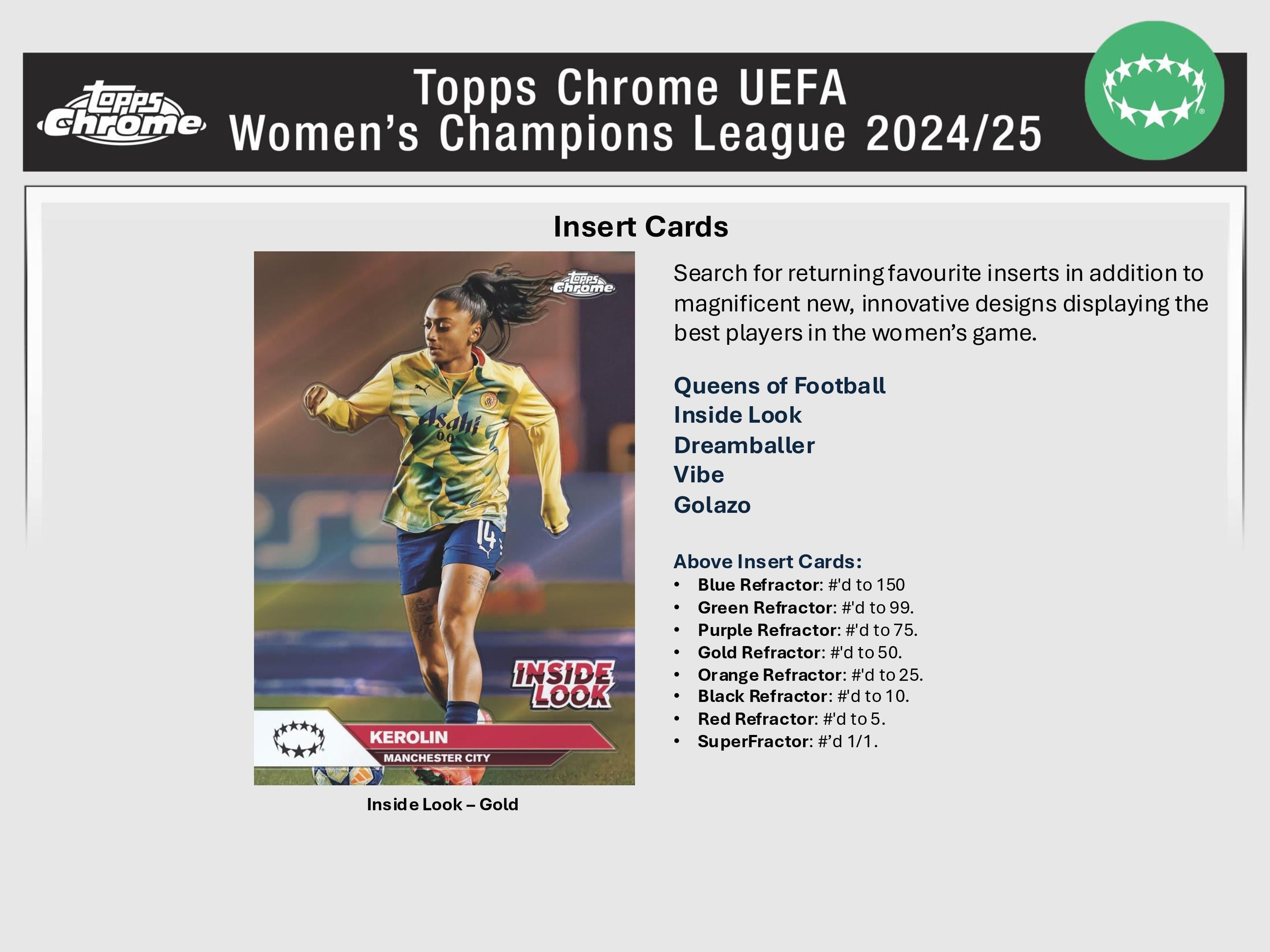 2024-25 Topps Chrome UEFA Women's Champions League Soccer Hobby Box