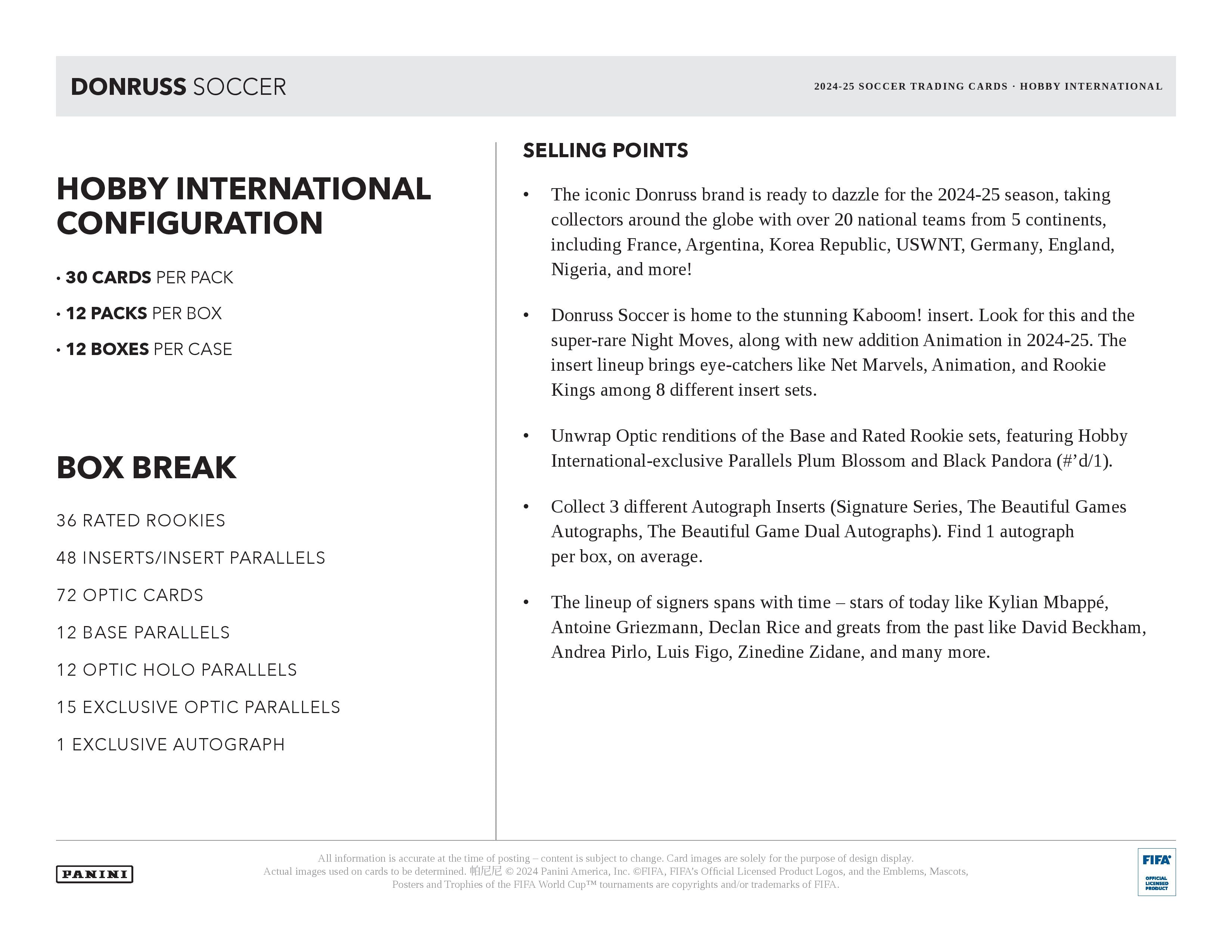 2024-25 Panini Donruss Soccer Hobby International Box