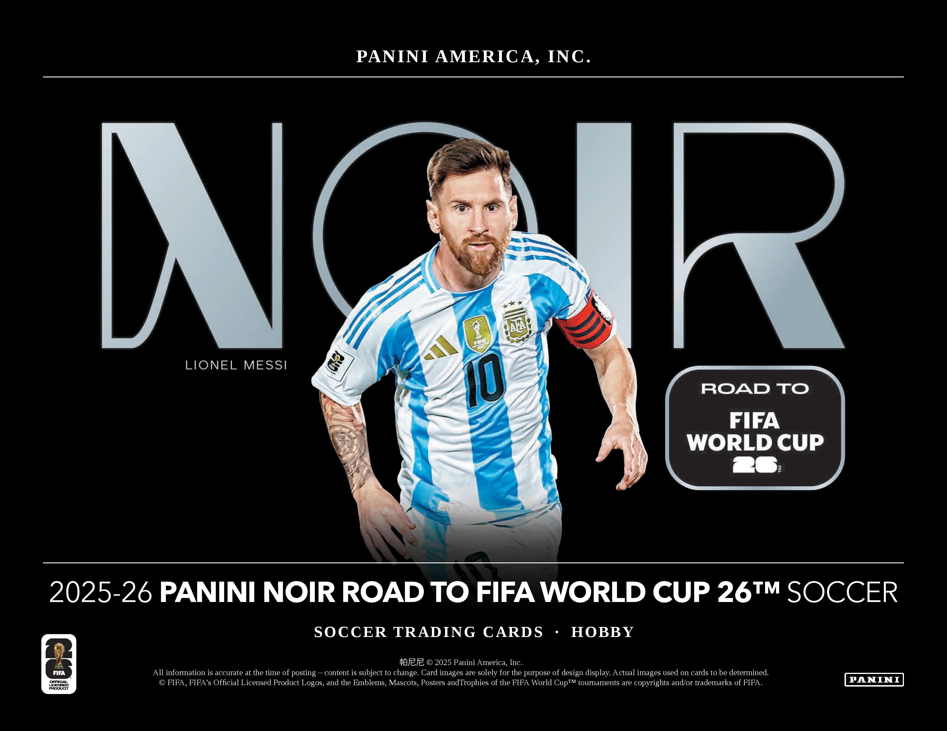 2025-26 Panini Noir Road to FIFA World Cup Soccer Hobby Box (Pre Order)