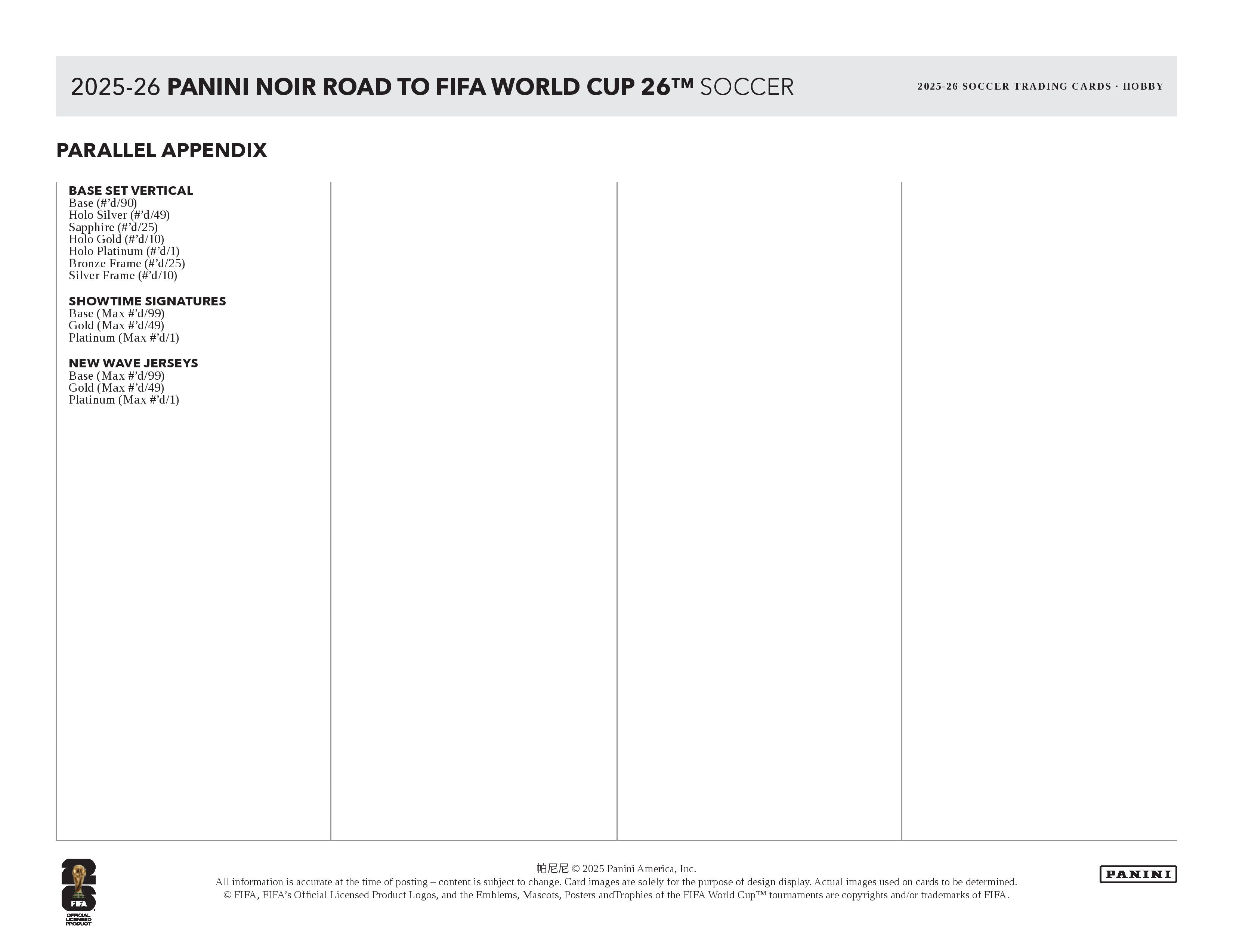 2025-26 Panini Noir Road to FIFA World Cup Soccer Hobby Box (Pre Order)