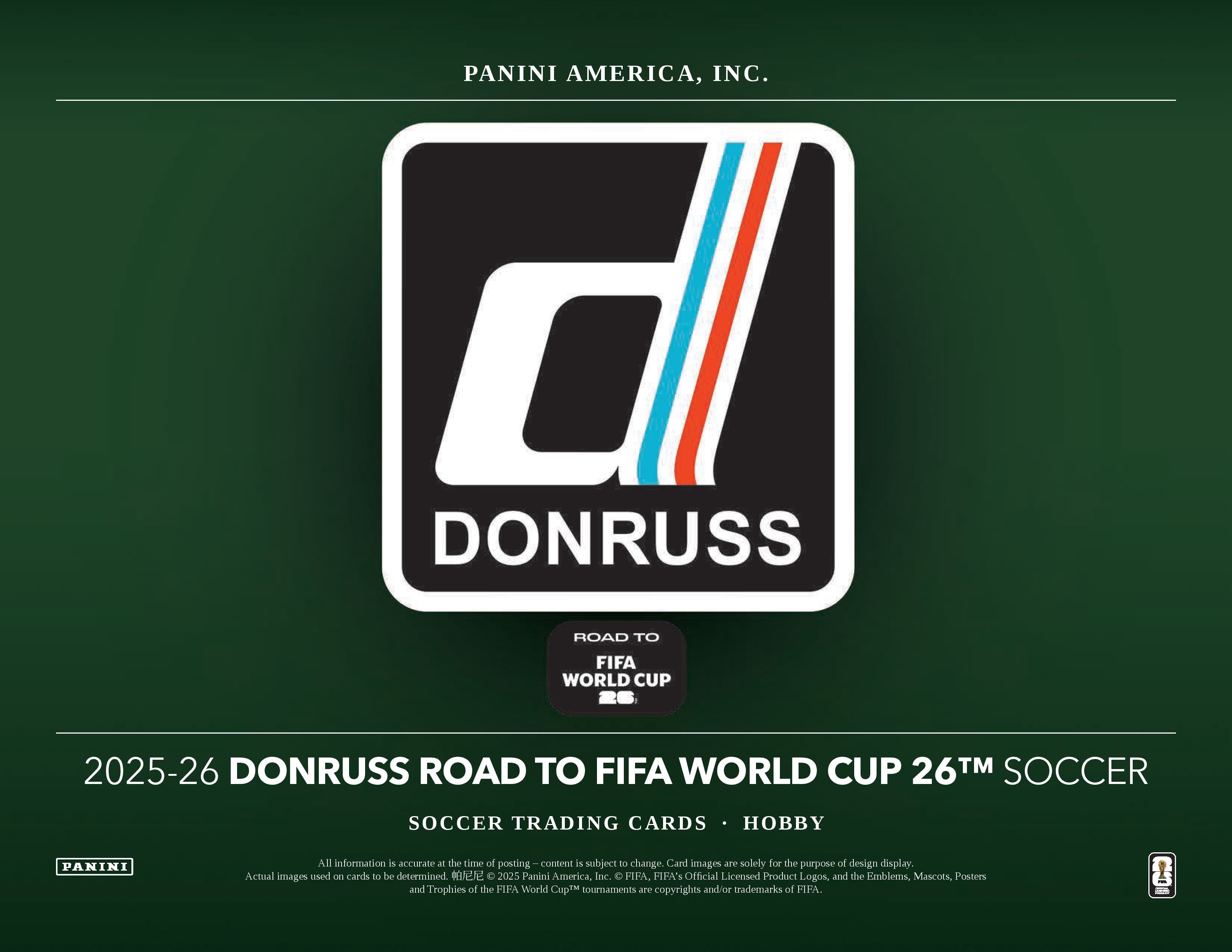 2025-26 Panini Donruss Road to World Cup Soccer Hobby Box (Pre Order)