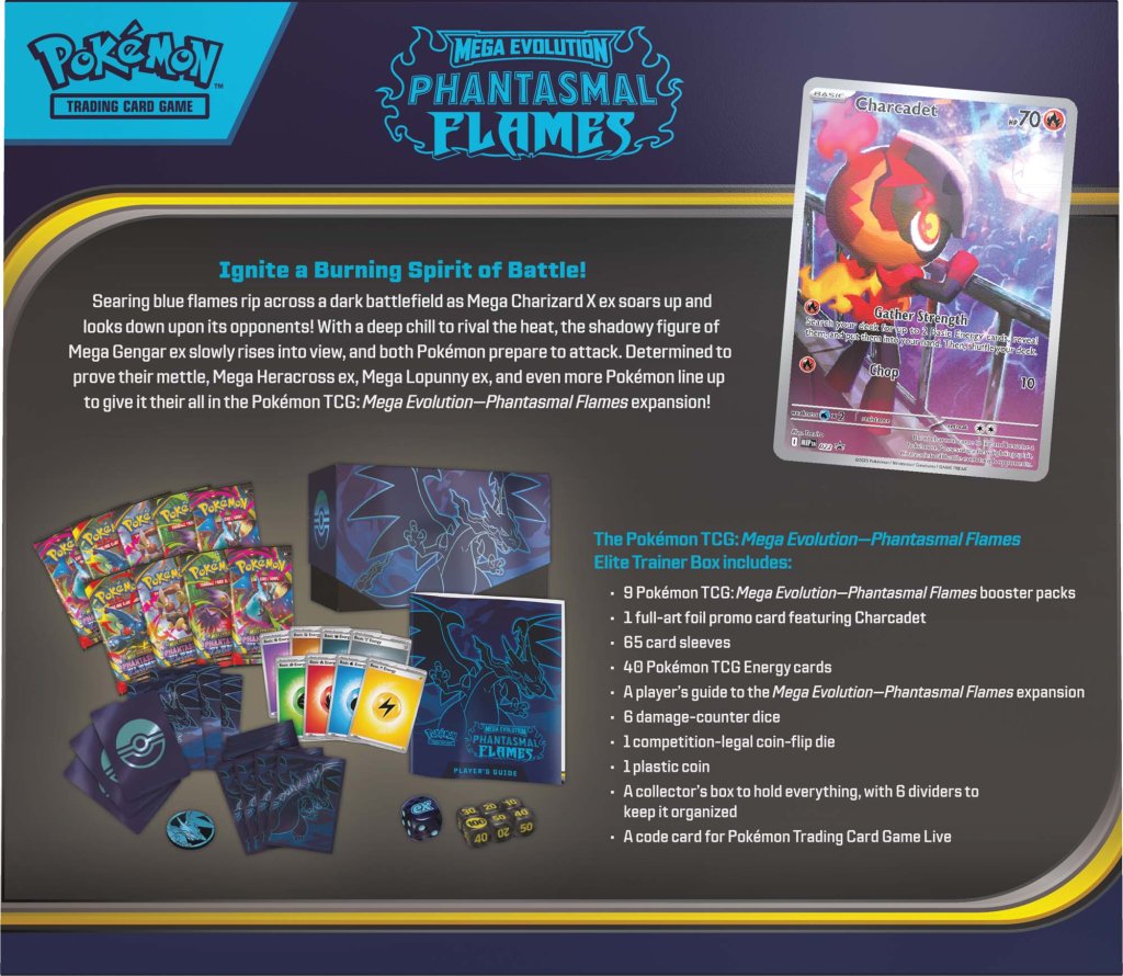 Pokemon TCG ME02 Mega Evolution Phantasmal Flames Elite Trainer Box