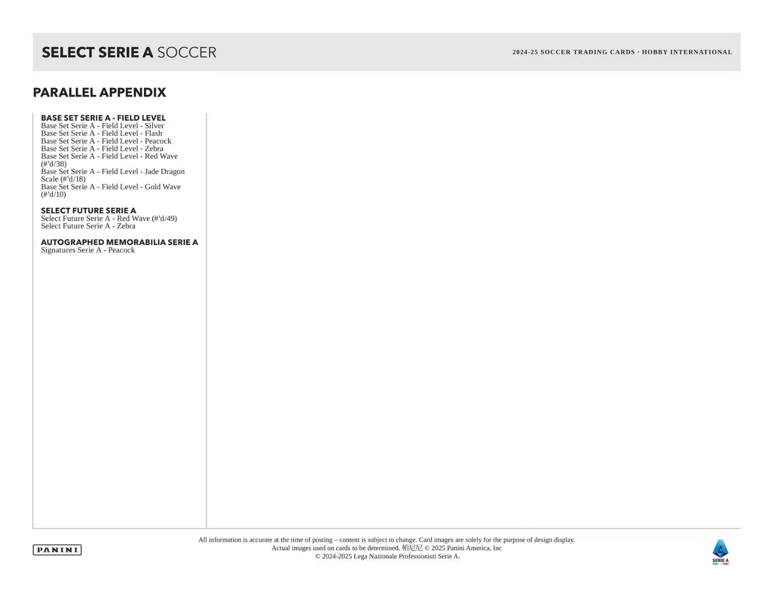 2024-25 Panini Select Serie A Soccer International Hobby Box