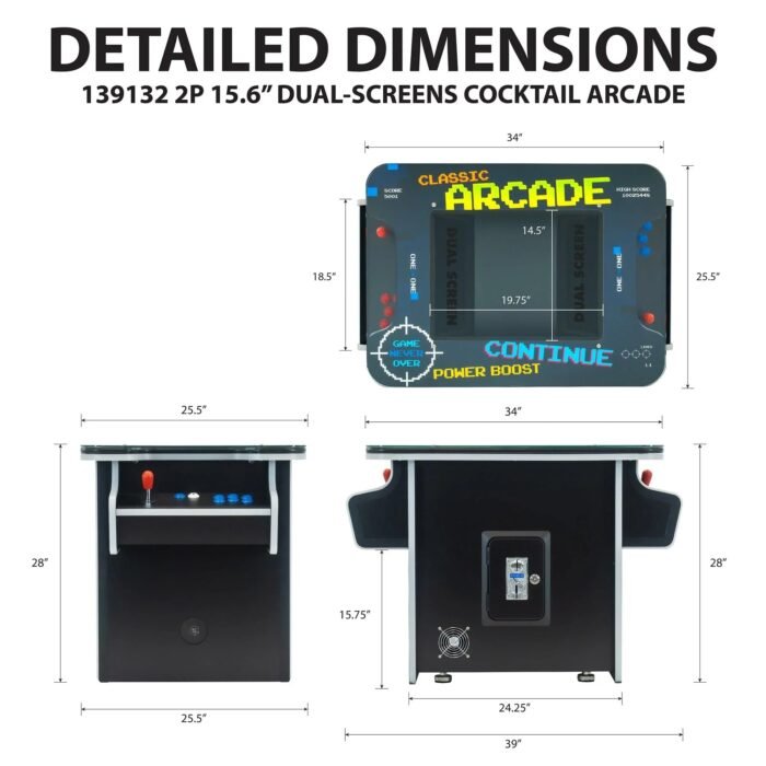 2P Dual-Screen Cocktail Arcade Machine - Image 5