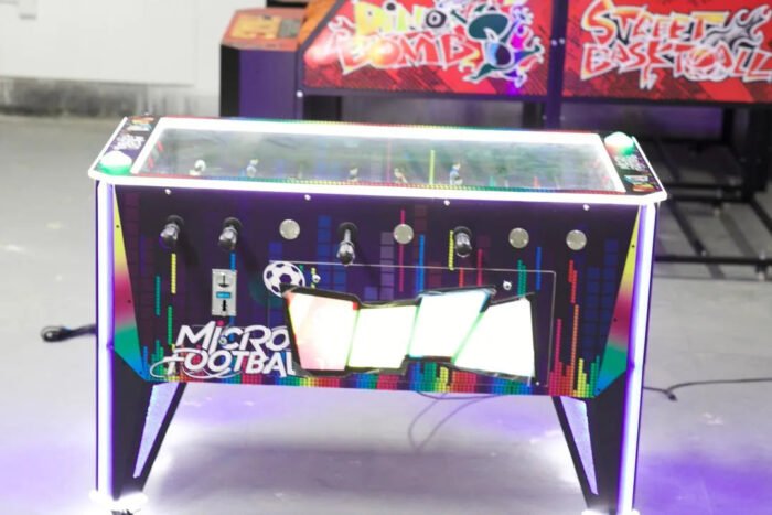 Micro Football™ Foosball Table with Soccer Ball Elevator Center, Digital Score Boards, and LED Neon Cabinet Lights - Image 12