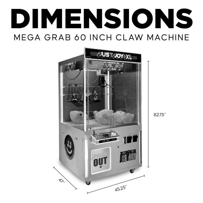 Mega Grab XL 60" Claw Machine with 7 Color Neon Cabinet Lights - Image 4