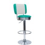 Retro Adjustable Bar Stool with Backrest - Image 3