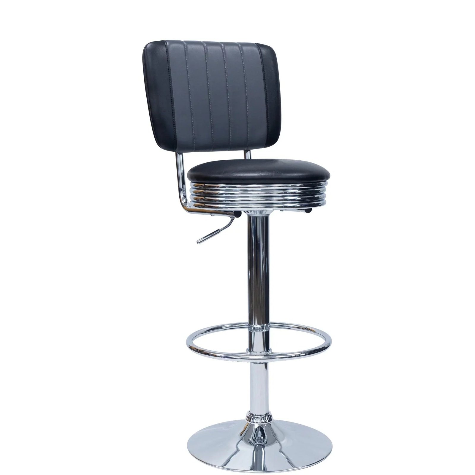 851018-01 Retro Adjustable Bar Stool with Backrest - Image 1