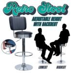 Retro Adjustable Bar Stool with Backrest - Image 4