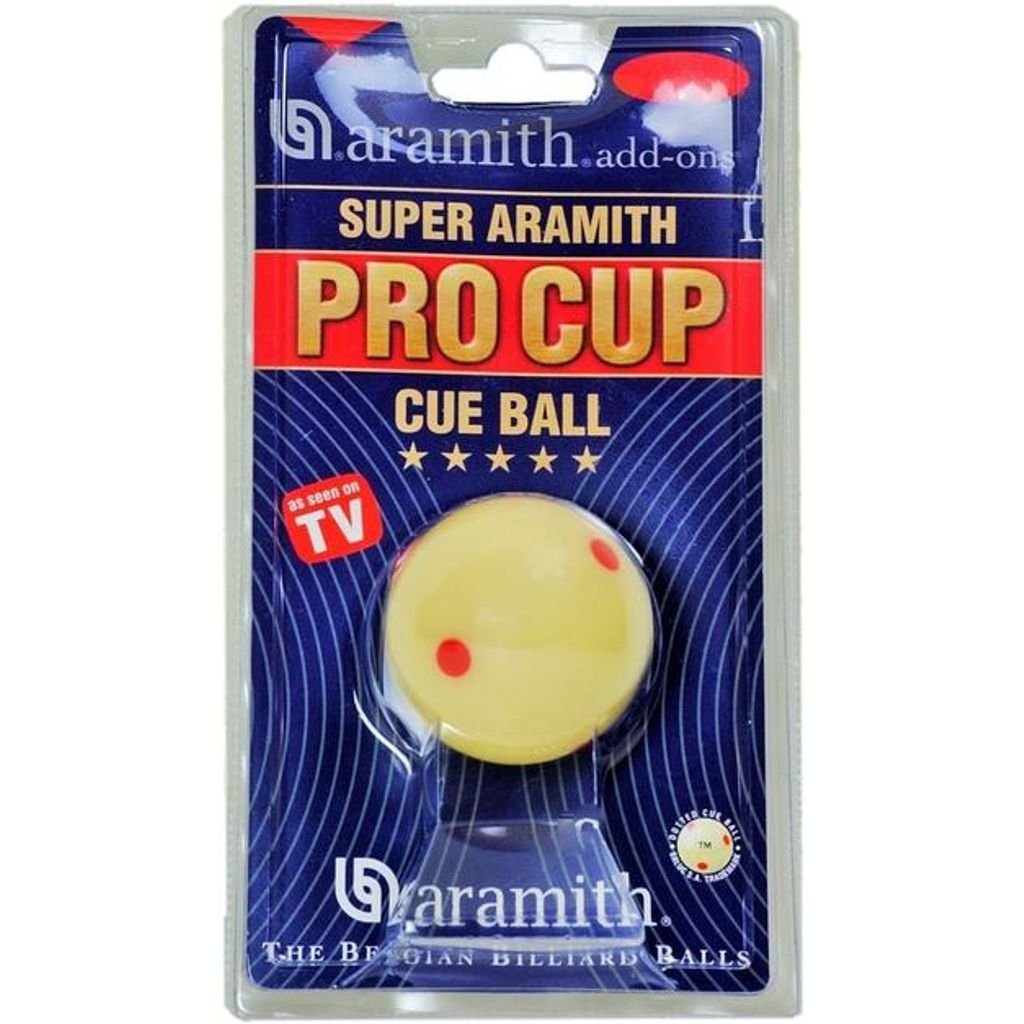 Aramith-2-14-Regulation-Size-BilliardPool-Ball-Super-Aramith-Pro-Cup-Cue-Ball-with-6-Red-Dots Aramith 2-1/4" Regulation Size Billiard/Pool Ball: Super Aramith Pro Cup Cue Ball with 6 Red Dots - Image 1