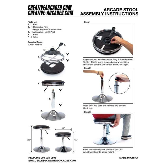 Adjustable Cocktail Barstool - Image 5