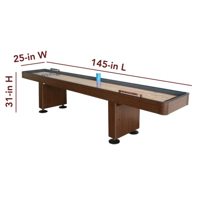 Hathaway Games Challenger Shuffleboard Table in Walnut Finish - Image 2