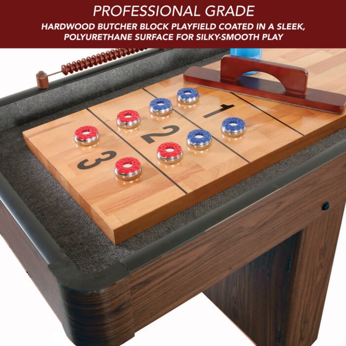 Hathaway Games Challenger Shuffleboard Table in Walnut Finish - Image 4