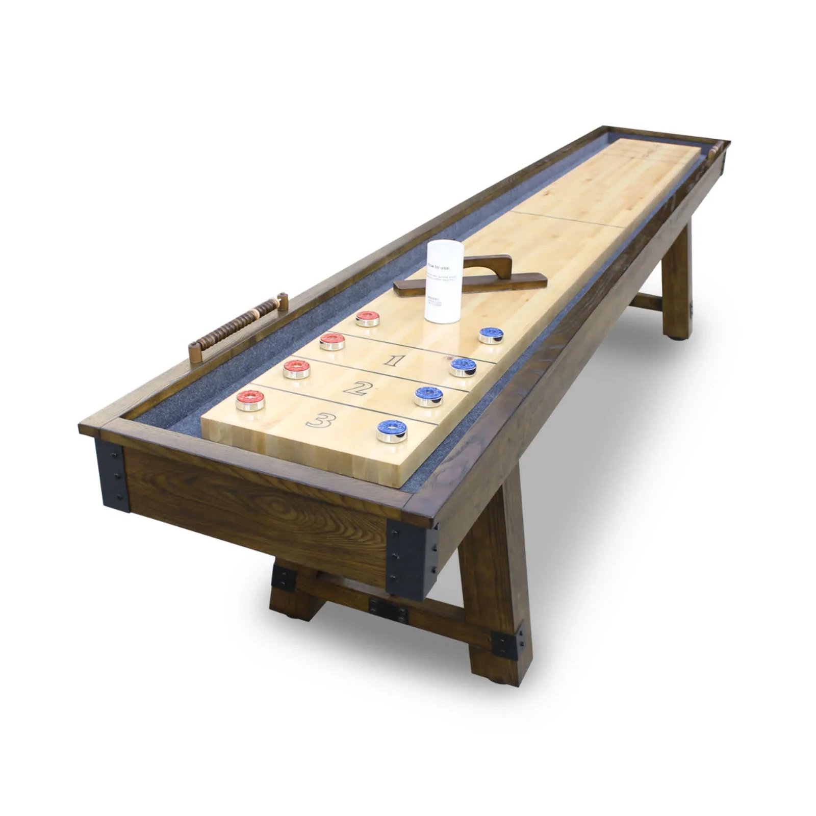 Cheyenne_Shuffleboard_Table_-_Rustic_Oak_Finish_1 Hathaway Games Cheyenne Shuffleboard Table - Image 1