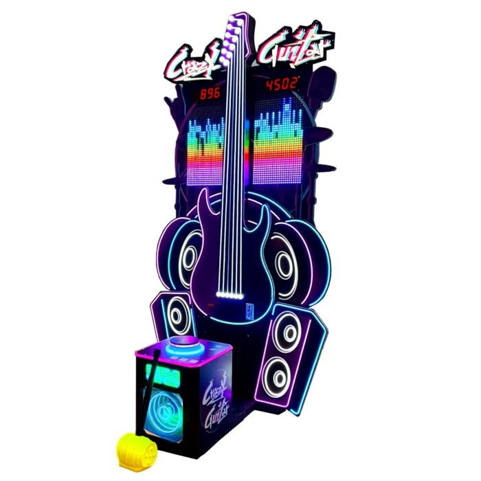 Crazy Guitar™  Neon Light High Striker Hammer Arcade - Image 3