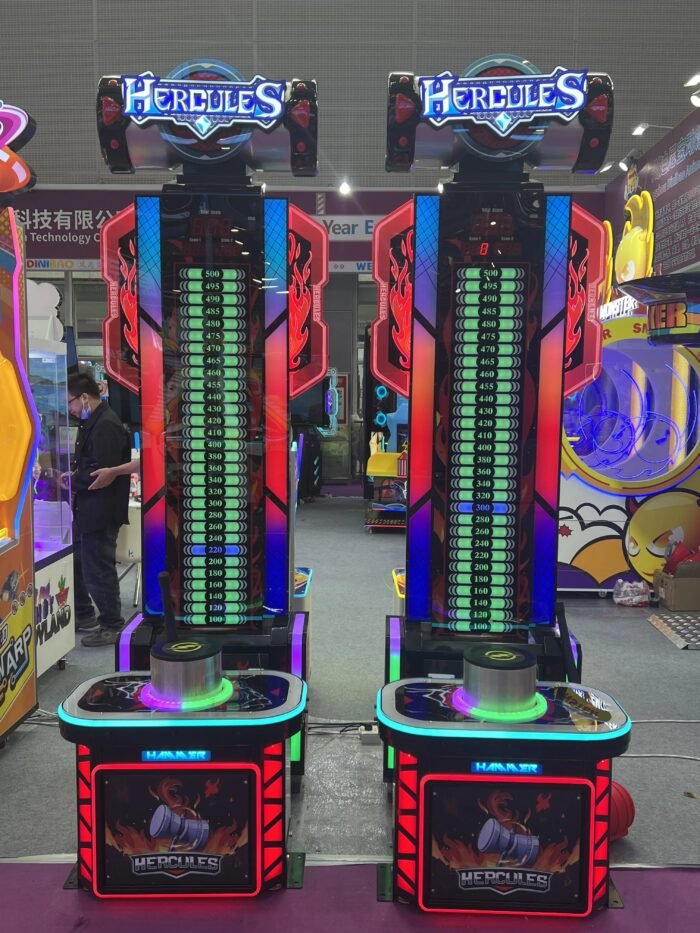 Hercules Power Strike™ High-Striker Hammer Arcade Machine with Neon Lights - Image 3