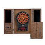 HJ Scott St. James Dartboard Cabinet Antique Grey