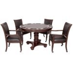 Hathaway Games Bridgeport 48-in Poker Table and Dining Top with 4 Arm Chairs