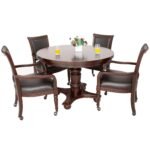 Hathaway Games Bridgeport 48-in Poker Table and Dining Top with 4 Arm Chairs - Image 2