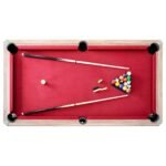 Hathaway Games Newport 7-ft Pool Table Combo Set with Benches in Light Oak - Image 3