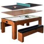 Hathaway Games Sherwood 7-ft Air Hockey Table Combo Set with Benches