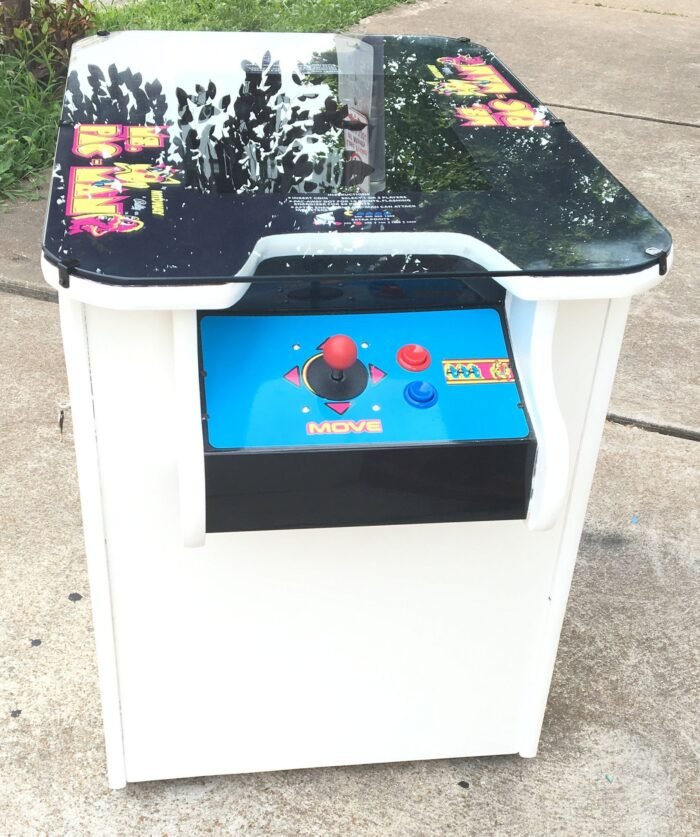 MS PACMAN COCKTAIL ARCADE IN WHITE , PLAYS MS PACMAN AND GALAGA TOO-FREE SHIPPING- 1 YEAR PARTS WARRANTY - Image 3