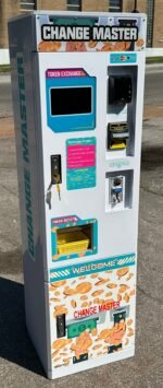 Change Master Machine – Convert Bills & Cards to Coins or Tokens for Arcades & Vending