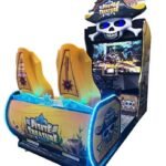 Coin Operated Arcade Game Shooting Machine Entertaining 2-Player Simulator in English LCD Display Fiberglass Material Amusement