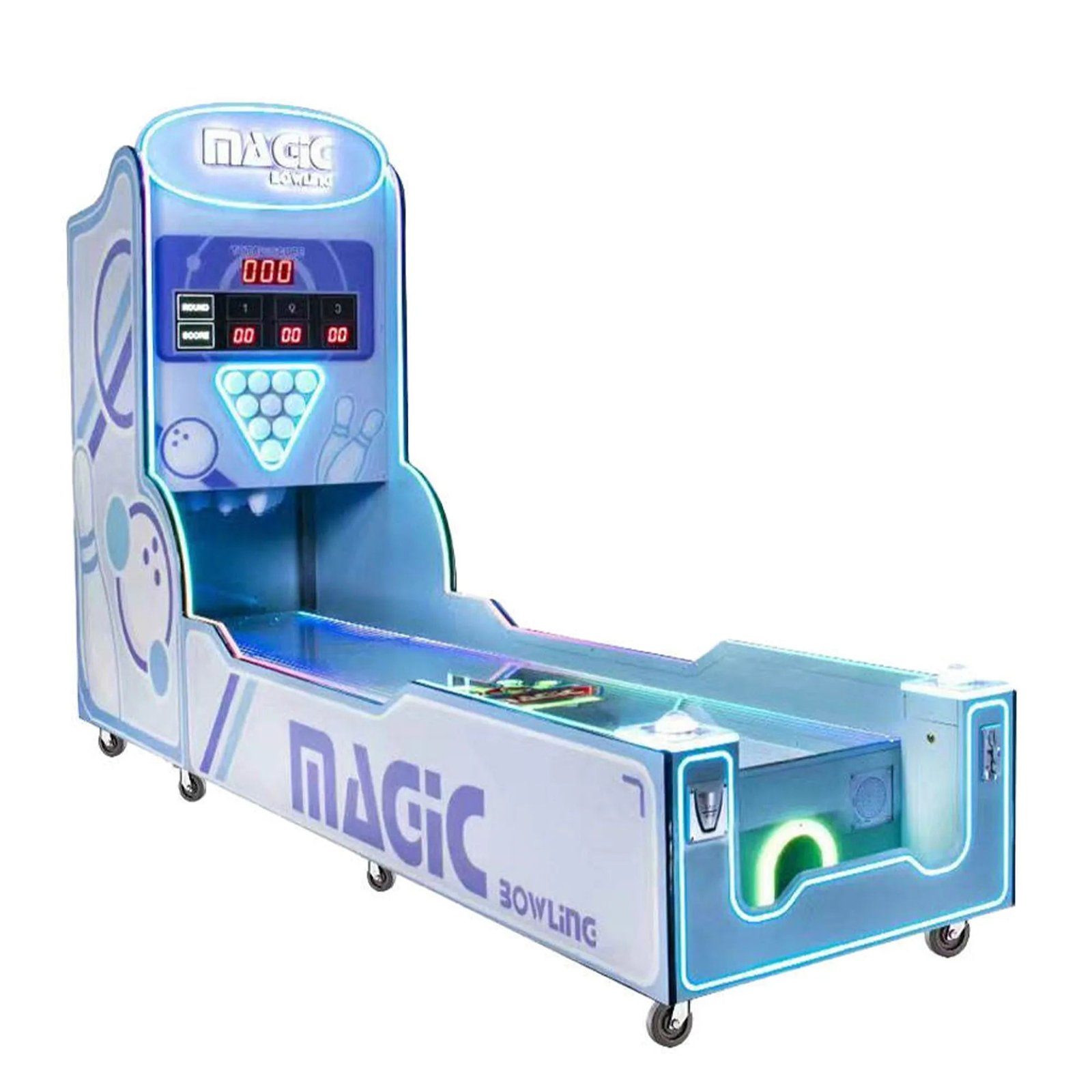 MagicBowling-03 Magic Bowling Strike Zone™ Arcade with Real Pins and Neon Lights - Image 1