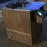 MS PACMAN COCKTAIL ARCADE IN WALNUT , PLAYS MS PACMAN AND GALAGA TOO-FREE SHIPPING- 1 YEAR PARTS WARRANTY