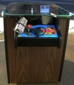 MS PACMAN COCKTAIL ARCADE IN WALNUT , PLAYS MS PACMAN AND GALAGA TOO-FREE SHIPPING- 1 YEAR PARTS WARRANTY - Image 2