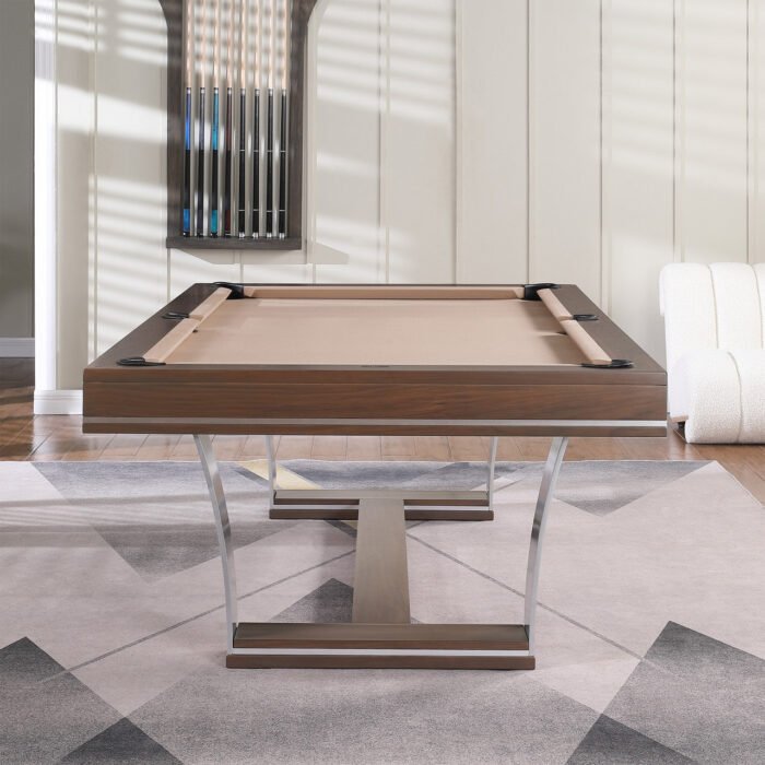 Playcraft Barcelona 8' Slate Pool Table in Walnut Gray on Silver Finish - Image 10