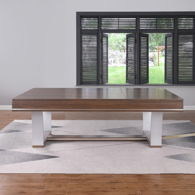Playcraft Barcelona 8 Slate Pool Table in Walnut Gray on Silver Finish 2