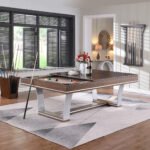 Playcraft Barcelona 8' Slate Pool Table in Walnut Gray on Silver Finish - Image 5