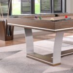 Playcraft Barcelona 8' Slate Pool Table in Walnut Gray on Silver Finish - Image 7