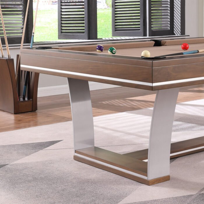 Playcraft Barcelona 8' Slate Pool Table in Walnut Gray on Silver Finish - Image 7