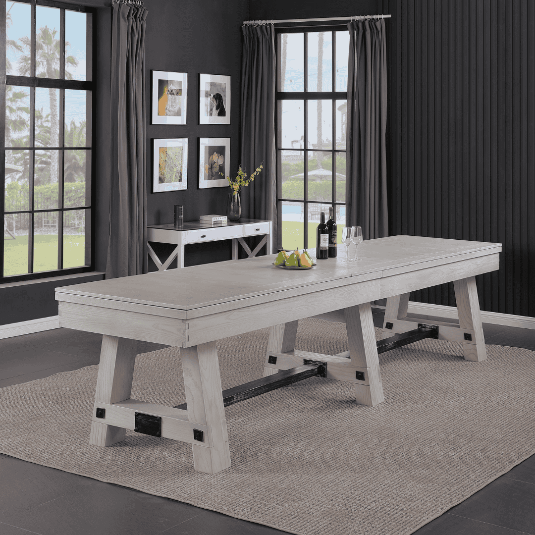 Playcraft Yukon Pro Style Shuffleboard Table Northern Drift with buffet top