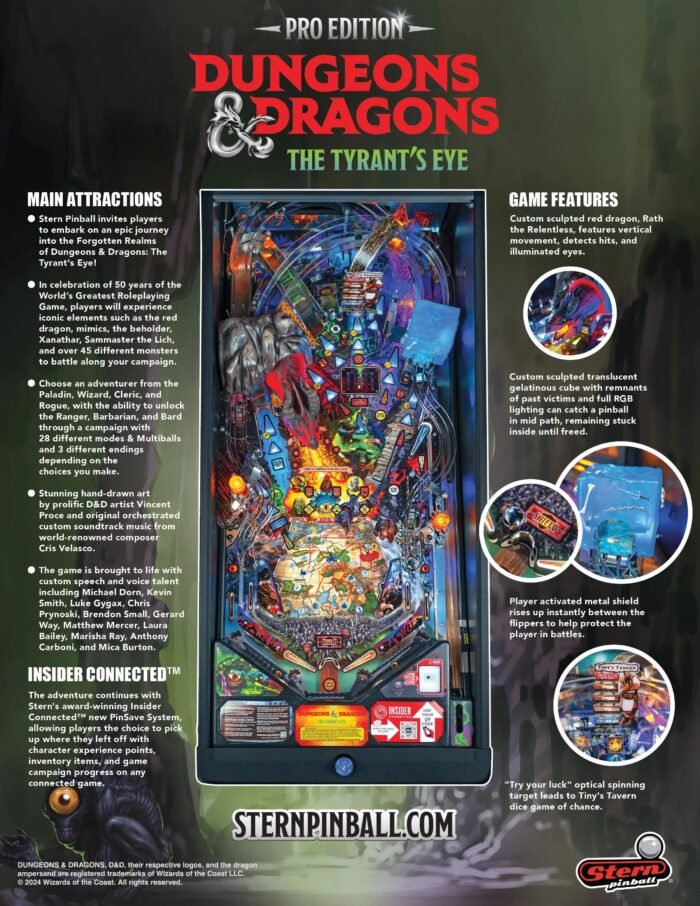 Pro Dungeons & Dragons: The Tyrant's Eye Pinball Machine by Stern Pinball - Image 5