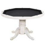 RAM Game Room 48" Poker and Multi-Use Game Table - Antique White - Image 2