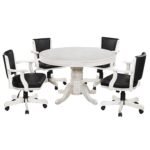 RAM Game Room 48" Poker and Multi-Use Game Table - Antique White - Image 5