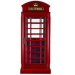 RAM Game Room Old English Telephone Booth Bar Cabinet in Red - Image 3