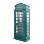 RAM Game Room Old English Telephone Booth Bar Cabinet in Green - Image 2