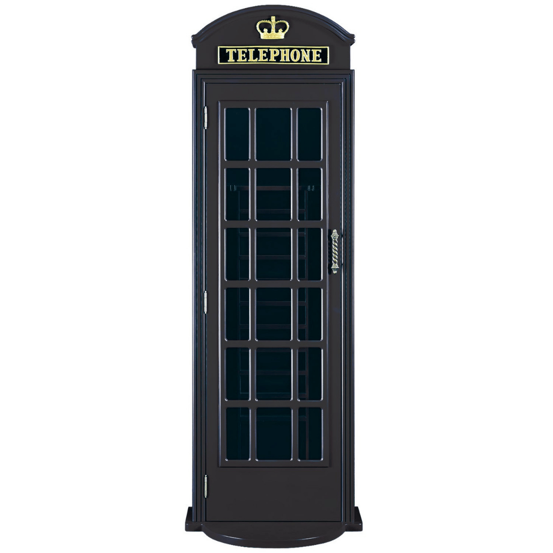 RAM Game Room Old English Telephone Booth Floor Cue Rack in Black - Image 1