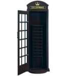 RAM Game Room Old English Telephone Booth Floor Cue Rack in Black - Image 2