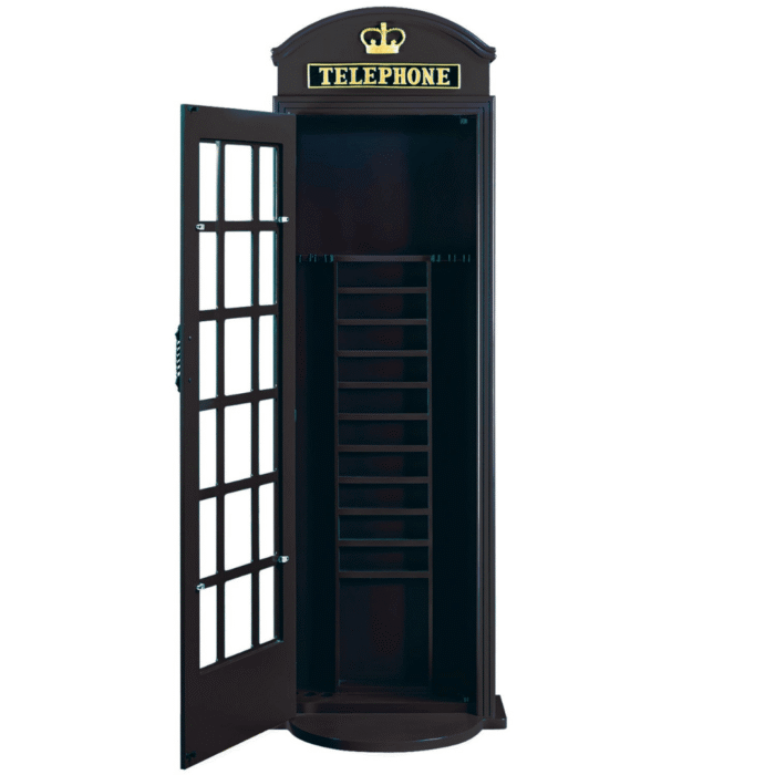 RAM Game Room Old English Telephone Booth Floor Cue Rack in Black - Image 2